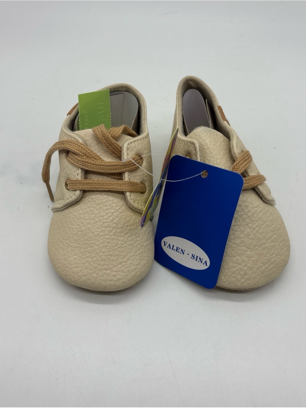 Valen Sina Baby Toddler Soft Leather Walking Shoes, Cream, Size 3